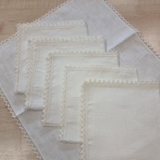 Lina galda salvetes 45*45 - 6 gab. piena baltas